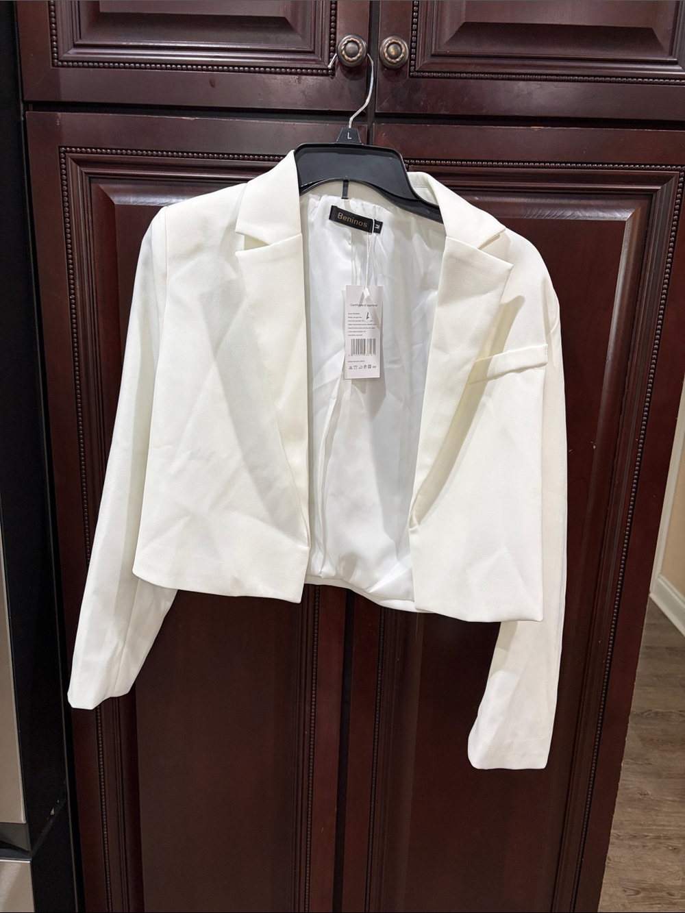 Cropped White Blazer Jacket by